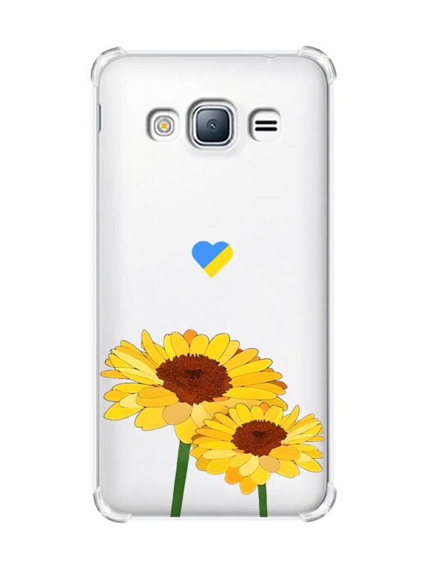 Чохол з потовщеними кутами на Samsung Galaxy J3(2016) J310 :: Жовті квіти (принт 364)