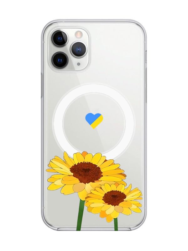 Магнітний чохол на iPhone 11 Pro Max із підтримкою MagSafe :: Жовті квіти (принт 364)
