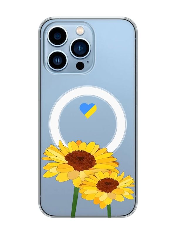 Магнітний чохол на iPhone 13 Pro Max із підтримкою MagSafe :: Жовті квіти (принт 364)