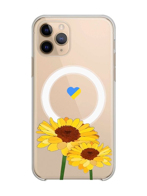 Магнітний чохол на iPhone 11 Pro із підтримкою MagSafe :: Жовті квіти (принт 364)
