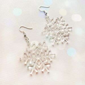 Сережки Сніжинка (на глянцевому акрилі)