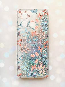 Чохол з плаваючими блискітками на Xiaomi Redmi 12C Срібний :: Квітковий фон (принт 370)