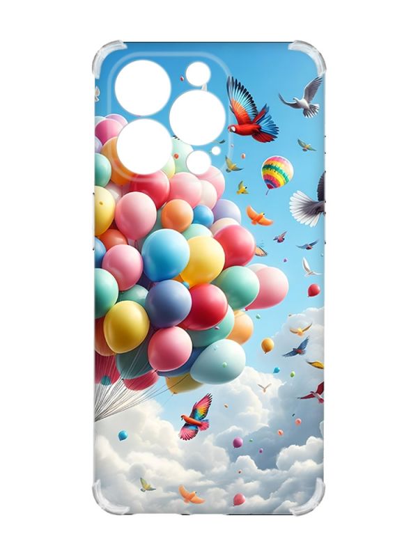 Чохол із потовщеними кутами на iPhone 15 Pro :: Повітряні кульки (принт 365)