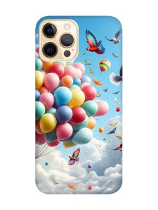 Матовий чохол з червоними боками на iPhone 12 Pro Max :: Повітряні кульки (принт 365)