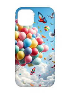 Матовий чохол з червоними боками на iPhone 14 :: Повітряні кульки (принт 365)