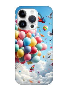 Матовий чохол з чорними боками на iPhone 14 Pro :: Повітряні кульки (принт 365)