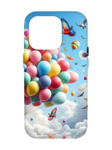 Матовий чохол з чорними боками на iPhone 14 Pro Max :: Повітряні кульки (принт 365)