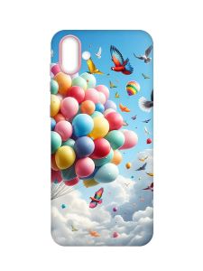 Матовий чохол з рожевими боками на Samsung Galaxy A04 :: Повітряні кульки (принт 365)