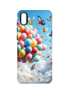 Матовий чохол з чорними боками на Samsung Galaxy A04 :: Повітряні кульки (принт 365)