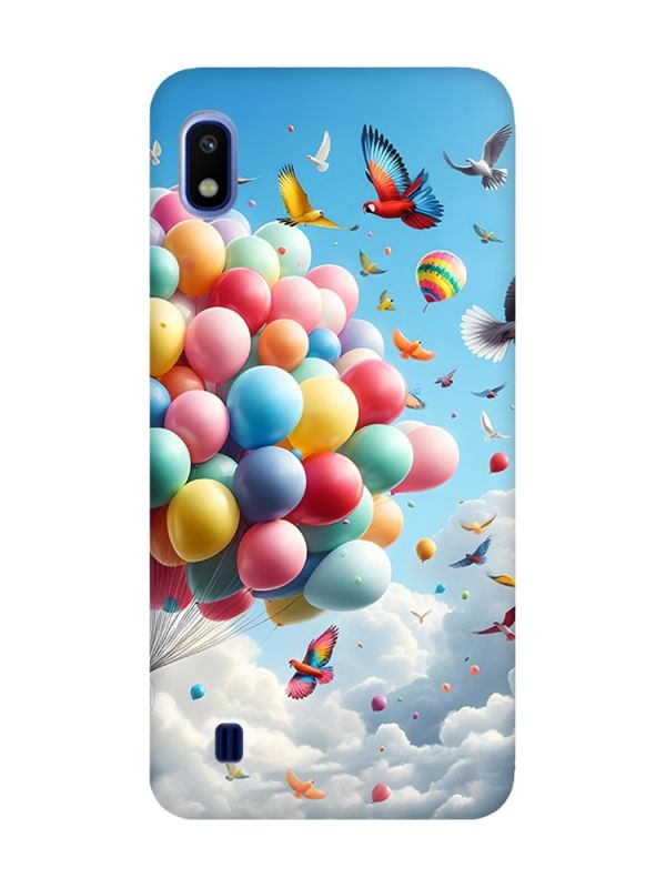 Матовий чохол з рожевими боками на Samsung Galaxy A10 (2019) A105 :: Повітряні кульки (принт 365)
