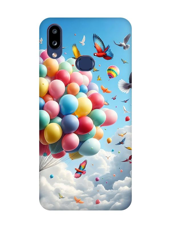 Матовий чохол з червоними боками на Samsung Galaxy A10s (A107) :: Повітряні кульки (принт 365)