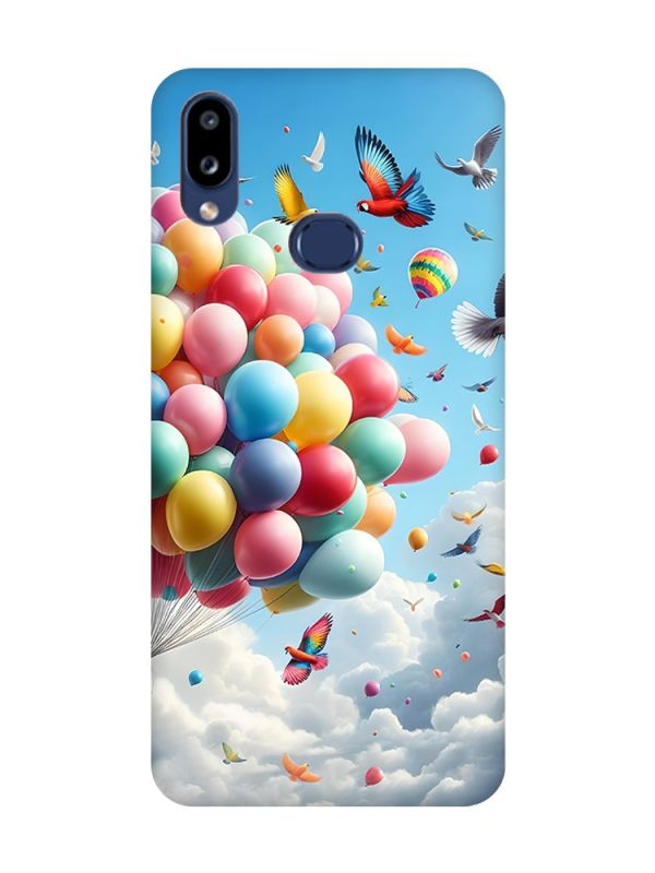 Матовий чохол з рожевими боками на Samsung Galaxy A10s (A107) :: Повітряні кульки (принт 365)