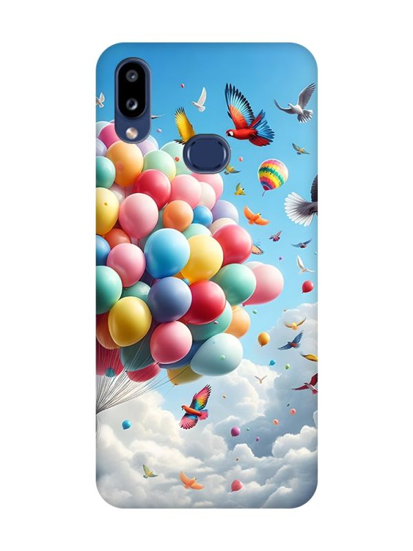 Матовий чохол з чорними боками на Samsung Galaxy A10ѕ A107 :: Повітряні кульки (принт 365)