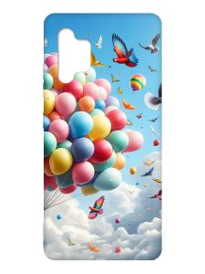 Матовий чохол з червоними боками на Samsung Galaxy A32 :: Повітряні кульки (принт 365)