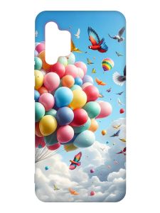 Матовий чохол з рожевими боками на Samsung Galaxy A32 :: Повітряні кульки (принт 365)