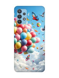 Матовий чохол з чорними боками на Samsung Galaxy A32 :: Повітряні кульки (принт 365)