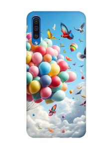 Матовий чохол з рожевими боками на Samsung Galaxy A50 (2019) A505/A30s :: Повітряні кульки (принт 365)