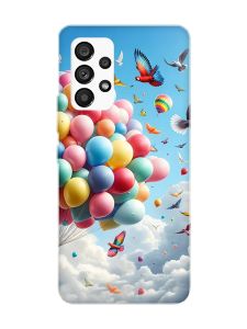 Матовий чохол з червоними боками на Samsung Galaxy A53 4G/5G :: Повітряні кульки (принт 365)