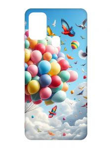 Матовий чохол з рожевими боками на Samsung Galaxy M30s/M21 :: Повітряні кульки (принт 365)