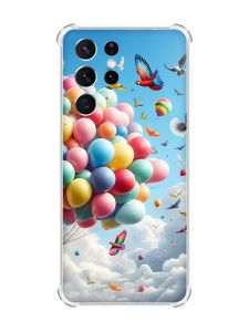 Чохол з потовщеними кутами на Samsung Galaxy S21 Ultra :: Повітряні кульки (принт 365)
