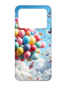 Матовий чохол з рожевими боками на Xiaomi Poco X4 Pro 5G :: Повітряні кульки (принт 365)