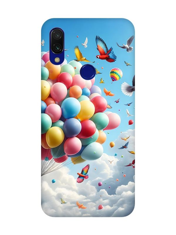Матовий чохол з рожевими боками на Xiaomi Redmi 7 :: Повітряні кульки /принт 365/