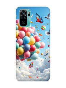 Матовий чохол з рожевими боками на Xiaomi Redmi Note 10 / Note 10s :: Повітряні кульки (принт 365)