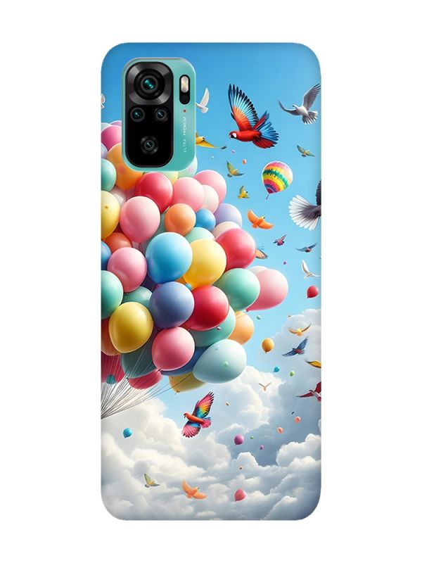 Матовий чохол з рожевими боками на Xiaomi Redmi Note 10 / Note 10s :: Повітряні кульки (принт 365)