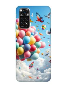 Матовий чохол з бірюзовими боками на Xiaomi Redmi Note 11 :: Повітряні кульки (принт 365)