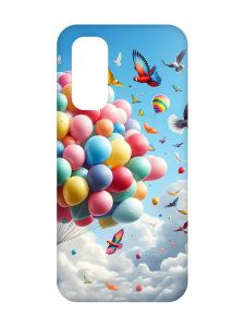 Матовий чохол з рожевими боками на Xiaomi Redmi Note 11 4G :: Повітряні кульки (принт 365)