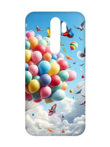 Матовий чохол з рожевими боками на Xiaomi Redmi Note 8 Pro :: Повітряні кульки (принт 365)