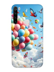 Матовий чохол з чорними боками на Xiaomi Redmi Note 8T :: Повітряні кульки (принт 365)