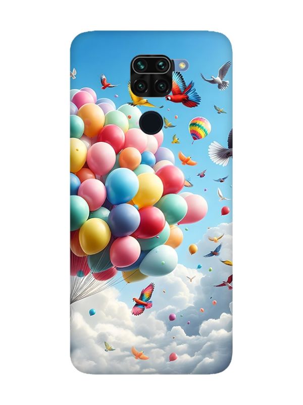 Матовий чохол з рожевими боками на Xiaomi Redmi Note 9 :: Повітряні кульки (принт 365)