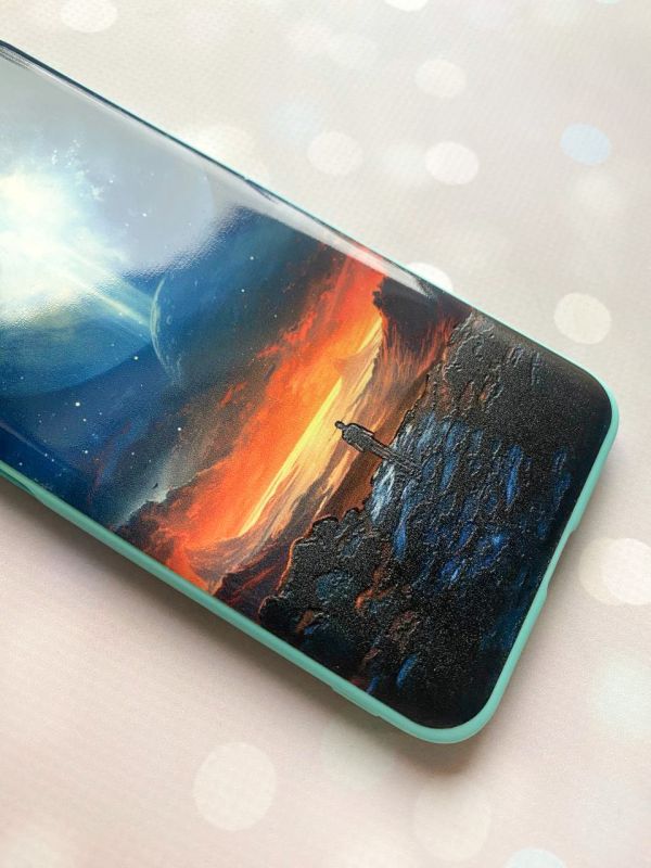 Чохол з бірюзовими боками на Xiaomi Redmi 9C/10A :: Космос (принт 247)