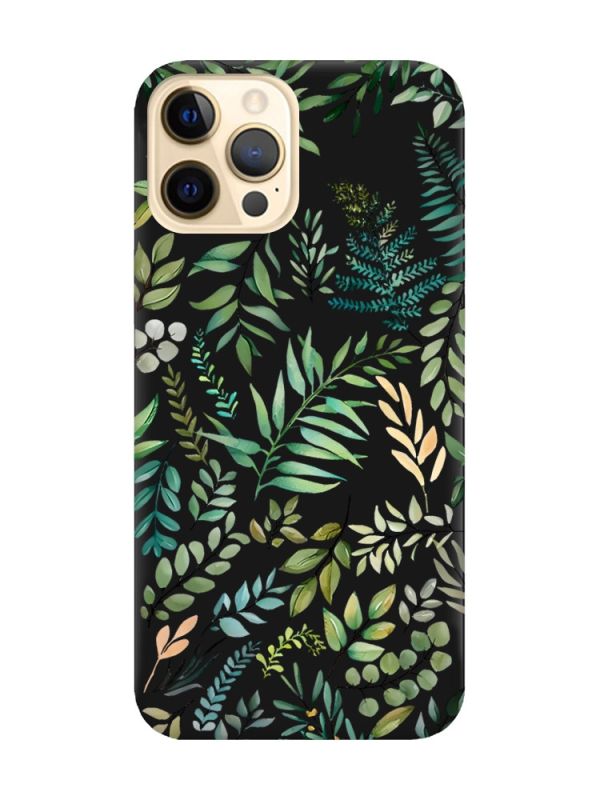 Матовий чорний чохол на Apple iPhone 12 Pro Max :: Рослинний фон (принт 377)