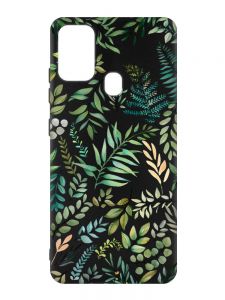 Матовий чорний чохол на Samsung Galaxy M30s/M21 :: Рослинний фон (принт 377)