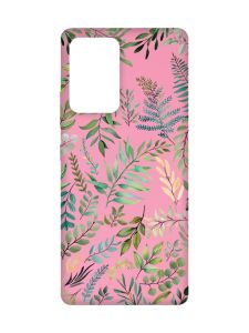 Матовий рожевий чохол на Samsung Galaxy A52 :: Рослинний фон (принт 377)