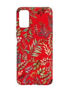 Матовий червоний чохол на Xiaomi Redmi Note 11 4G :: Рослинний фон (принт 377)