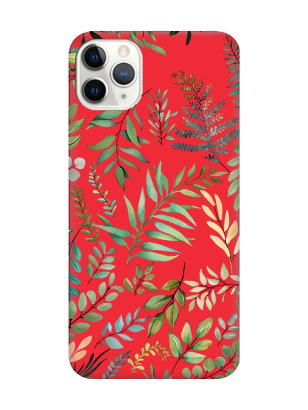 Матовий червоний чохол на iPhone 11 Pro Max (6.5) :: Рослинний фон (принт 377)