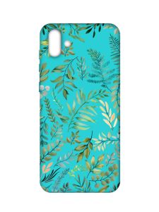 Матовий бірюзовий чохол на Samsung Galaxy A04 :: Рослинний фон (принт 377)