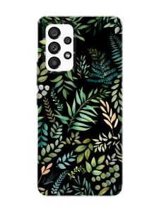 Матовий чорний чохол на Samsung Galaxy A53 4G/5G :: Рослинний фон (принт 377)