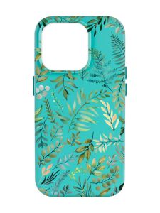 Матовий бірюзовий чохол на Apple iPhone 14 Pro Max :: Рослинний фон (принт 377)