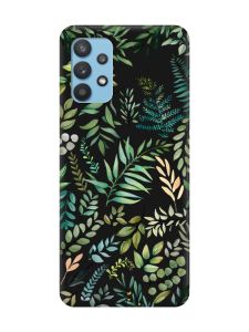 Матовий чорний чохол на Samsung Galaxy A32 :: Рослинний фон (принт 377)