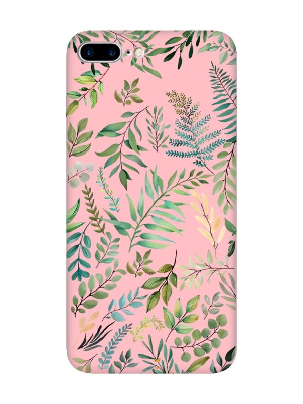 Матовий рожевий чохол на Apple iPhone 7 Plus / iPhone 8 Plus :: Рослинний фон (принт 377)