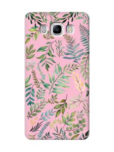 Матовий рожевий чохол на Samsung Galaxy J7(2016) J710 :: Рослинний фон (принт 377)