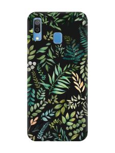 Матовий чорний чохол на Samsung Galaxy A30 (2019) :: Рослинний фон (принт 377)
