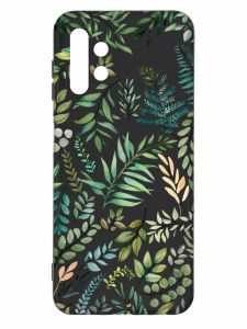 Матовий чорний чохол на Samsung Galaxy A13 4G :: Рослинний фон (принт 377)
