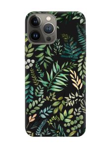 Матовий чорний чохол на Apple iPhone 13 Pro :: Рослинний фон (принт 377)