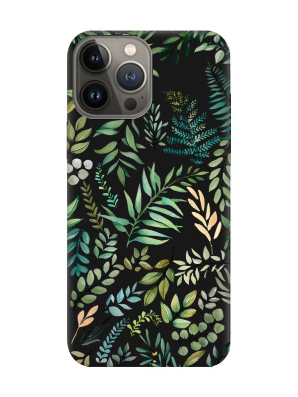 Матовий чорний чохол на Apple iPhone 13 Pro :: Рослинний фон (принт 377)