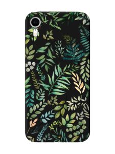 Матовий чорний чохол на Apple iPhone XR :: Рослинний фон (принт 377)
